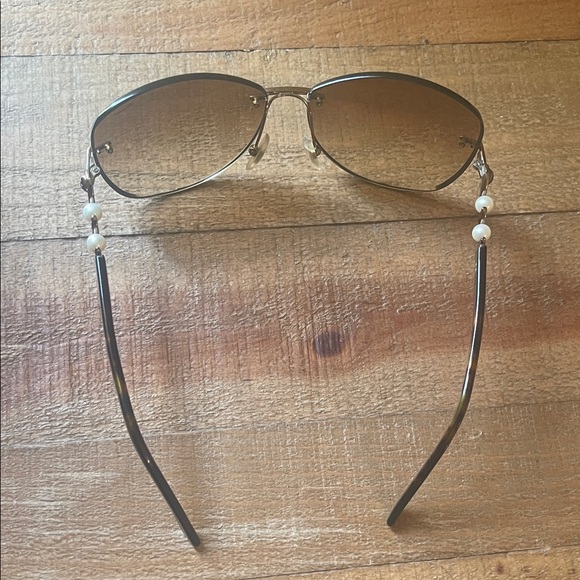 Authentic Chopard Rimless Pearl Accent Tortoiseshell Gradient Sunglasses W/ Case - Picture 5 of 15